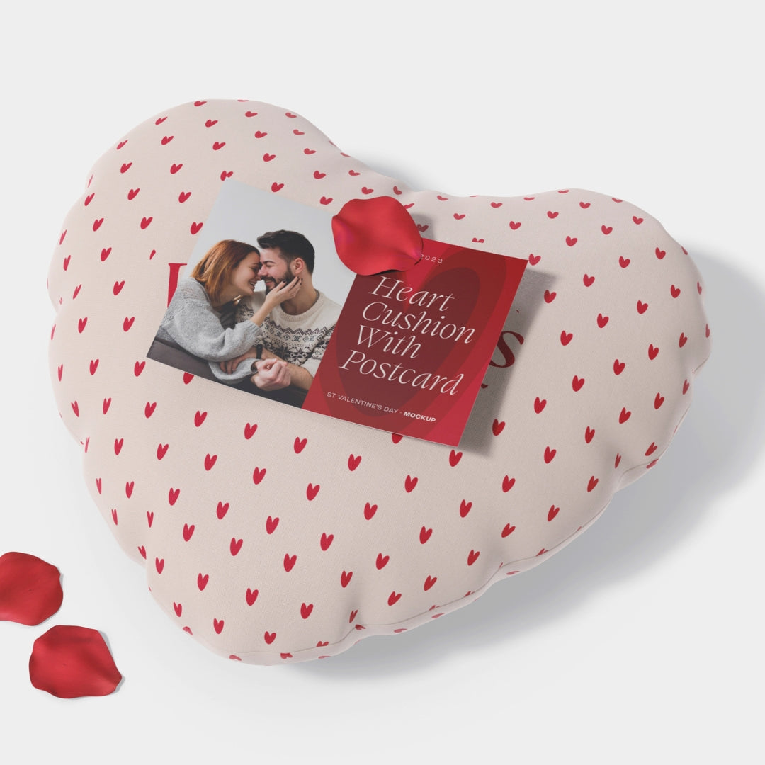 Heart Shape Printed Pillow
